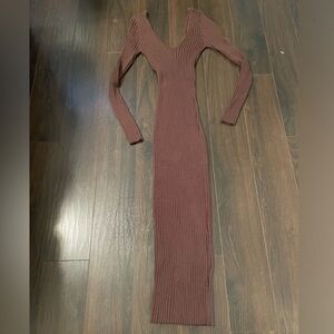 Fashion Nova Small knit sweater dress Brown